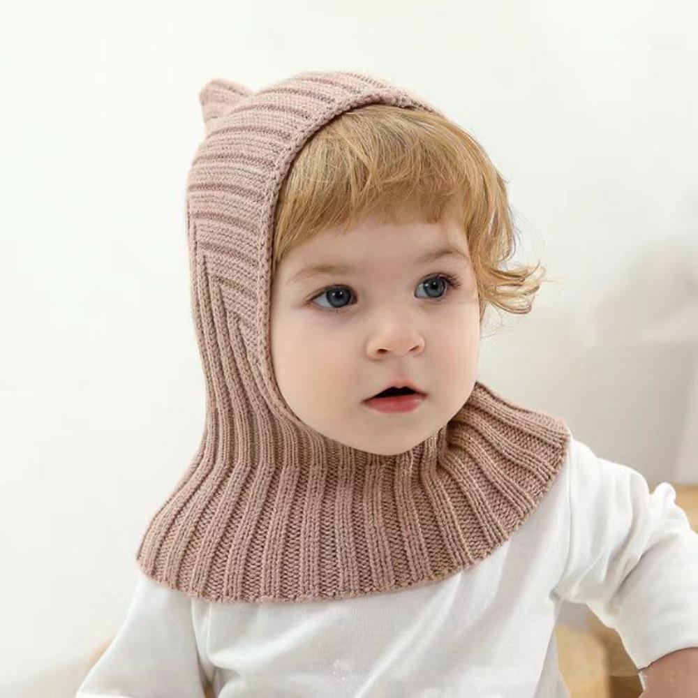 Cold-Proof Neck Warm Baby Beanies Windproof Collar Balaclavas Pullover Cap Scarf Integrated Warm Scarf Cap Baby Protection