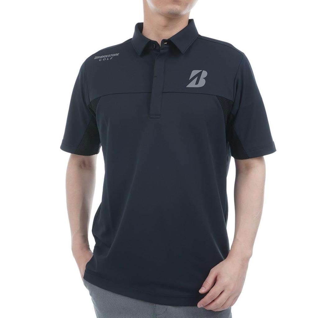 BRIDGESTONE Golf Retro Short Sleeve Shirt EGM10A Men's Black