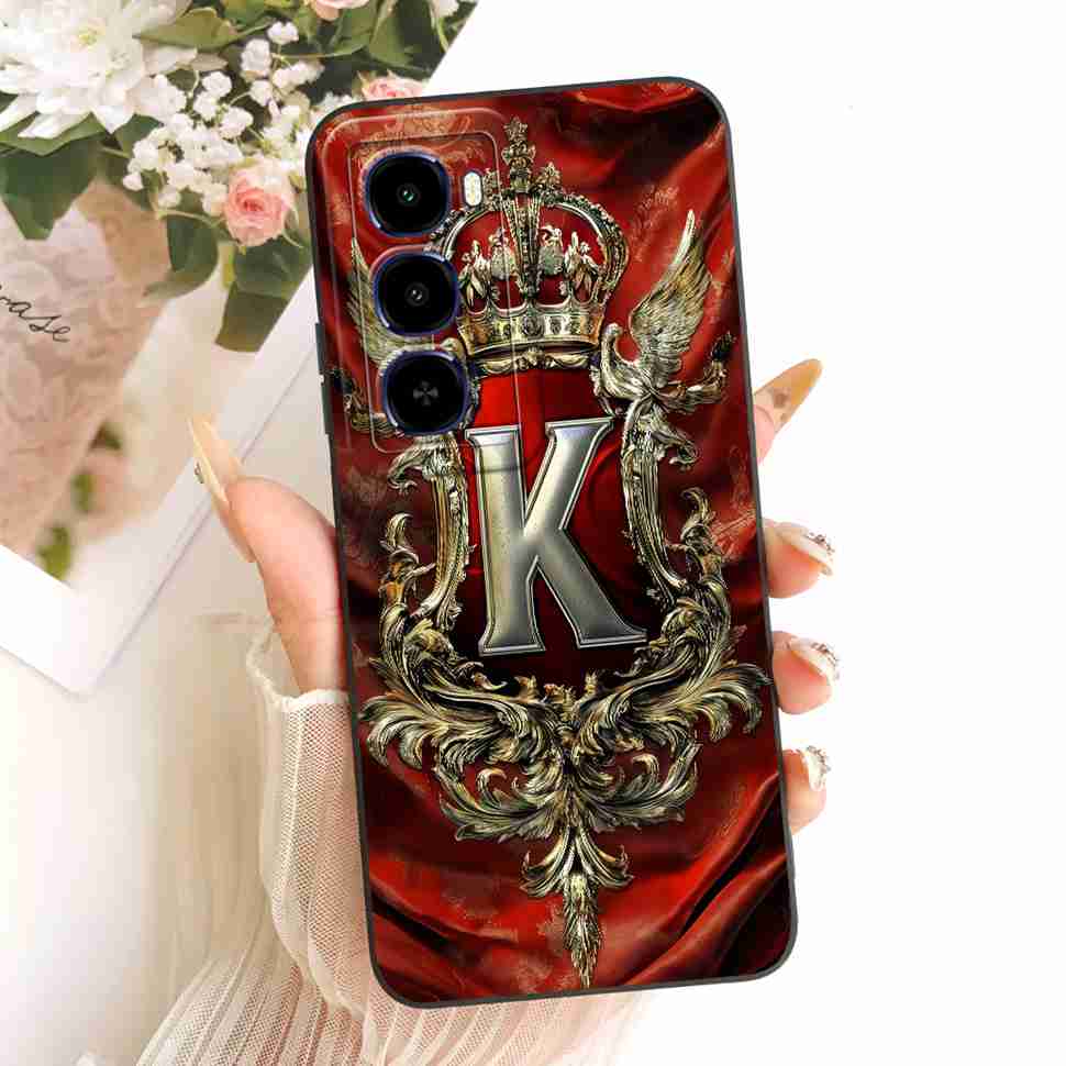 Чехол для Itel City 100 Корона Буква Мягкий Силикон Задняя Крышка Телефона Для ITEL City 100 City100 4G 2025 Ударопрочный Чехол Сумки 6.75"