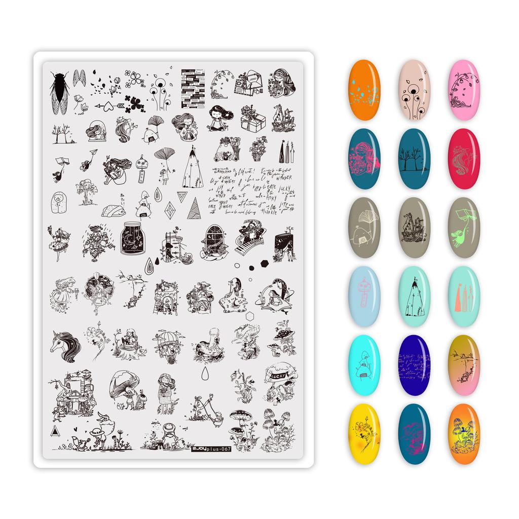 9.5X14.5см Большой размер пластины для стемпинга ногтей Цветочные/Геометрические дизайны Шаблон для нейл-арта для DIY декора ногтей 5.6см круглый штамп