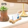 Desktop Business Card Holder Dog Bone Shape Curved Thick Wooden Stable Anti-slip Hospital Card Display Stand Office Card Organizer