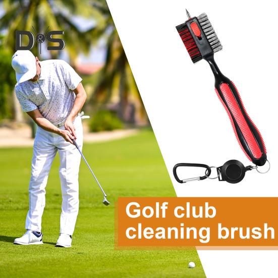 Щетка для чистки клюшек для гольфа Инструмент для чистки клюшек для гольфа с магнитным выдвижным карабином Легкие аксессуары для гольфа для мужчин Спорт на открытом воздухе