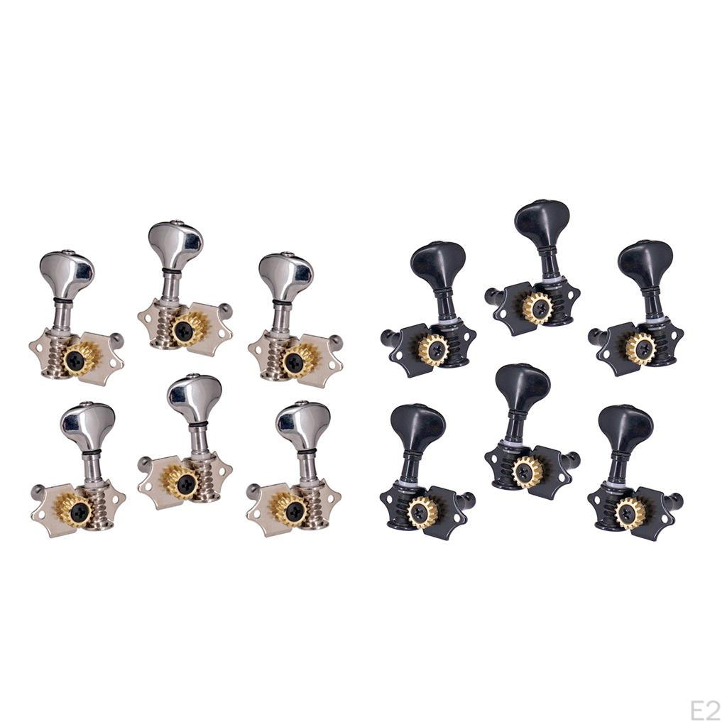 Folk Guitar String Buttons Tuning Pegs Machine Head 3 Left+3 Right