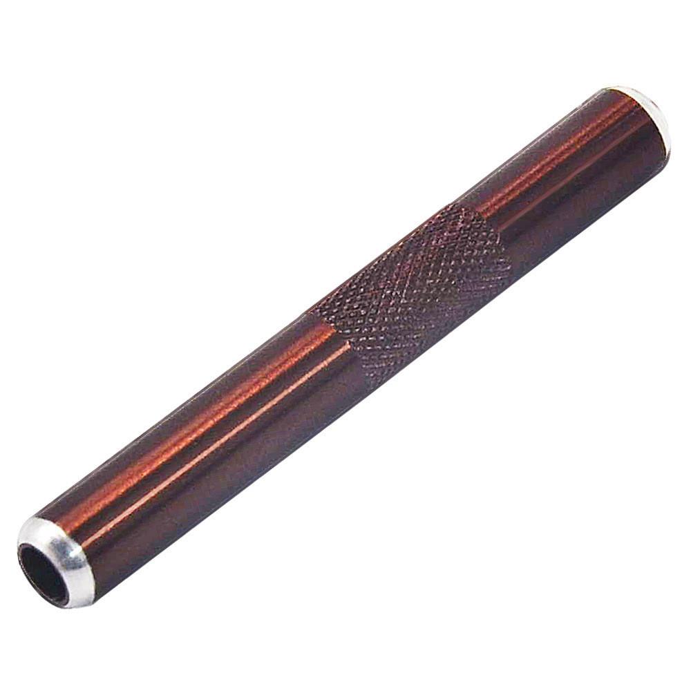Stylish Metal Pipe In Cigarette Shape Portable And Durable Brown Color