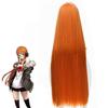 Anime 90cm Long Straight Wig Cosplay Persona 5 Futaba Sakura Orange Wigs Heat Resistant Synthetic Hair Women Cosplay Wigs