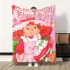 Cute Cartoon s-Strawberry S-Shortcake Throw Flannel Fluffy Soft Blanket Warm Skin-Friendly Throw for Sofa Bed Office Nap Winter