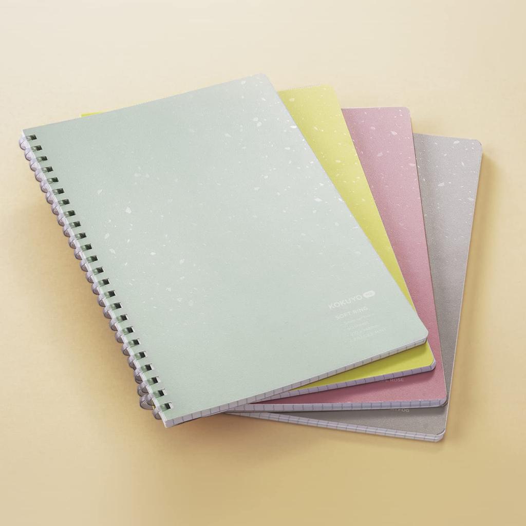 KOKUYO Soft Ring Notebook ME 50 Sheets 5mm Grid A5 Moon Lime KME-SR931S5Y