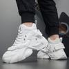 Осенние белые кроссовки на толстой подошве, мужские модные высокие массивные туфли, увеличивающие рост, мужские роскошные повседневные кроссовки на платформе 2024