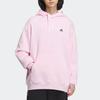 Adidas Solid Color Hooded Fleece Pullover Sweatshirt Unisex Sweatshirts Clear-Pink IV7587