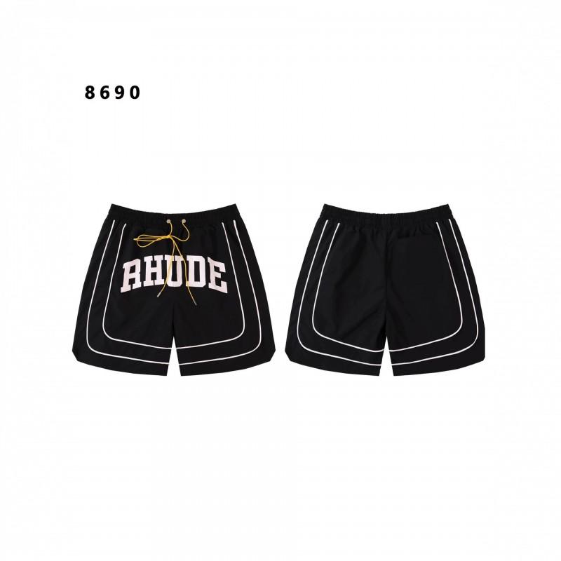 RHUDE Стритвир Графический Принт Свободный Крой Шорты Унисекс Повседневные Брюки