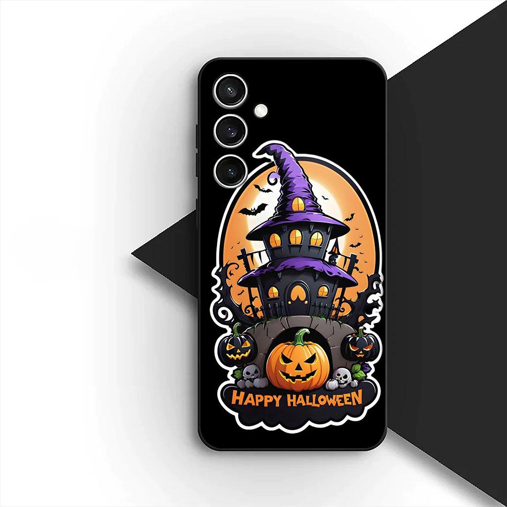Чехол для телефона Little Ghost With H-Halloweens Pumpkin для Samsung Galaxy S25 S24 S23 FE Ultra Plus S7 Edge S25+ S23+ A56 5G