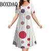 Polka Dot Print Women's Dresses For Summer Clothing Short Sleeve Loose Plus Size Dress Fashion Elegant Ladies Street Mini Dress