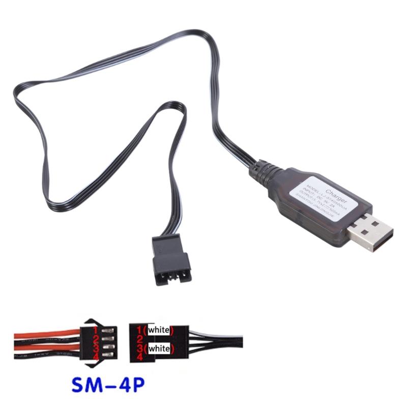 Кабель для зарядки USB SM4P Зарядное устройство SM4P Светодиодные индикаторы Для литиевой батареи 7,4 В RC Модели Автомобили Лодки Игрушка с дистанционным управлением
