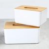 Bamboo Tissue Box Thickened PP Simple Living Room Dining Table Tea Table Tissue Box Desktop Storage Kitchen Storage Accessories
