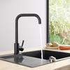 CECIPA Черный кухонный смеситель из нержавеющей стали, кухонный смеситель с высоким изливом, поворот на 360°