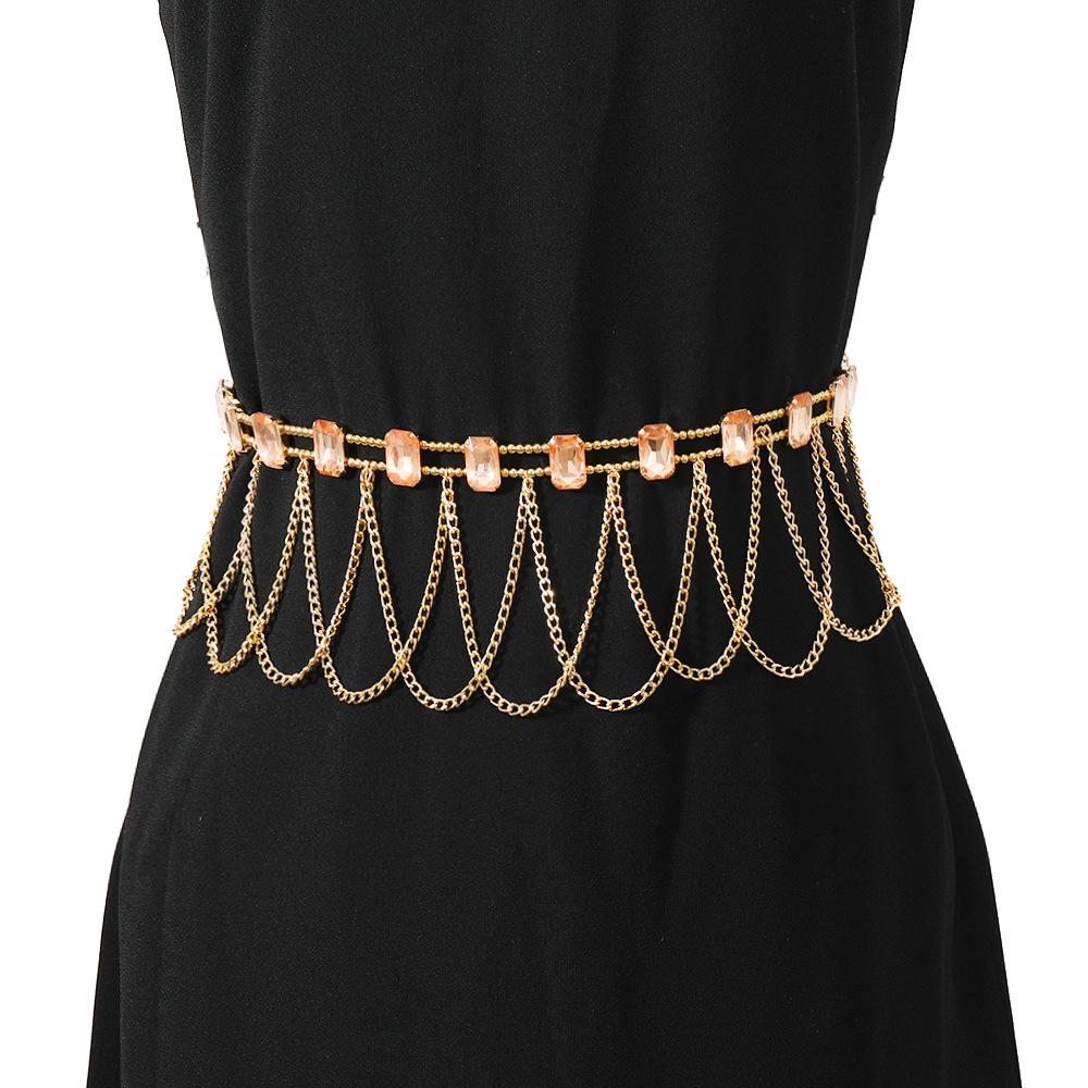 Tassel Waist Chain, Exotic Multi-Layer Diamond Waist Chain, Dance Performance Accessories