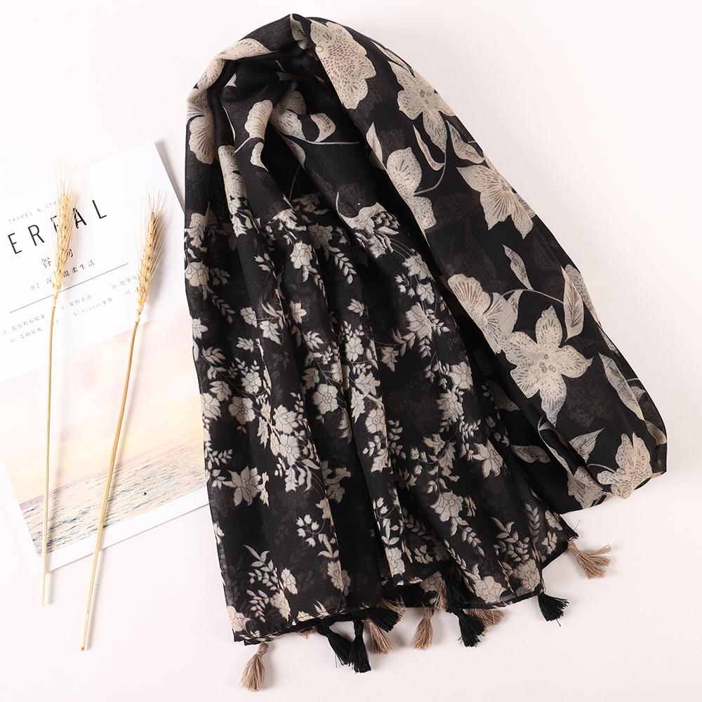 New Fashion Summer Women Scarf Bohemia Flower Beach Hijab Shawls and Wraps Female Foulard Echarpe Designer Pashmina Bandana