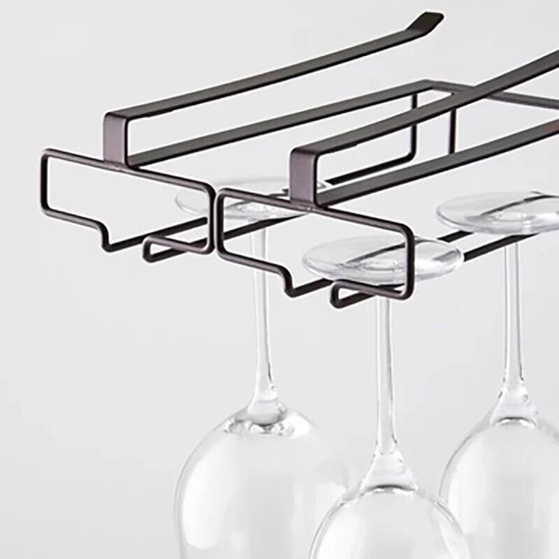 Wine Glasses Holder BartenderStemware Hanging Racks Under Cabinet Stemwares Organizer Glass Goblet Iron Rack Bar Kitchen Tools