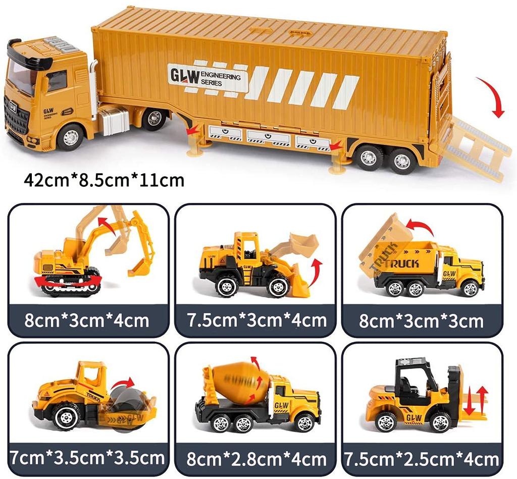 Carecoly Construction Vehicle Work Vehicle Set Construction Work DIY Car Engineering Toy Working Vehicle Work Vehicle Indoor Play Boys Birthday