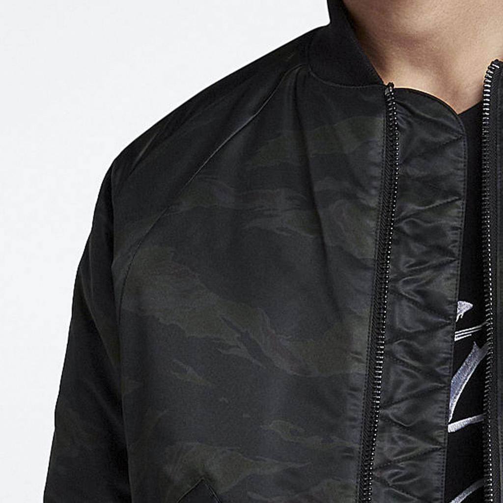 Jordan Спортивная повседневная хлопковая куртка на молнии с длинным рукавом, мужские топы, черные AH0687-013