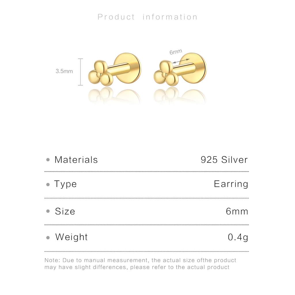 ANDYWEN Серьги-гвоздики из стерлингового серебра 925 пробы, 6 мм, винт для пирсинга, женские серьги-гвоздики, ювелирные изделия