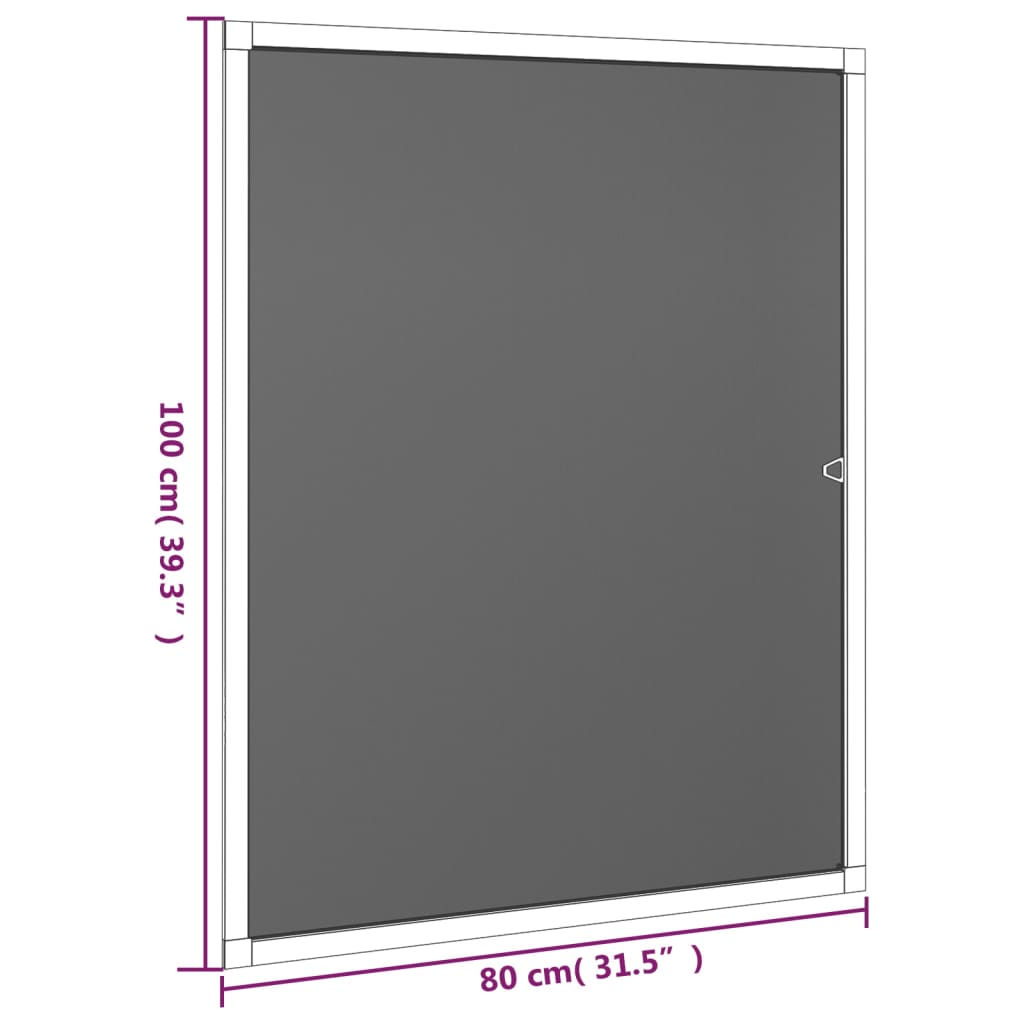 Window Insect Screen Anthracite Grey 80 x 100 cm