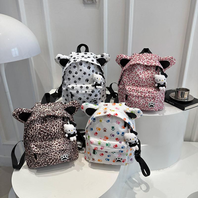 Cute Cat Paws Print Student Backpack With Laptop Pocket For School And Leisure