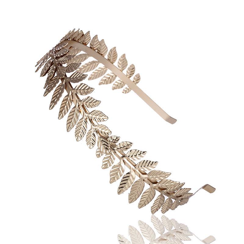 European and American Bridal Leaf Headband, Bridal Golden Leaf Headband, Hair Ornament, Crown Headband, Christmas