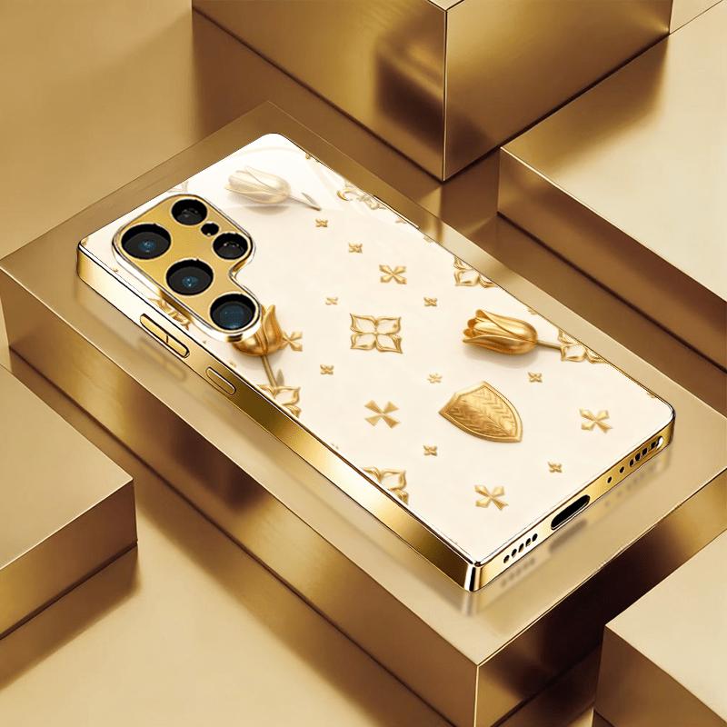 Elegant Luxury Floral phone case s26 ultra case glass mobile phones for Samsung Galaxy S26 S25 S24 S23 S22 FE Ultra Plus