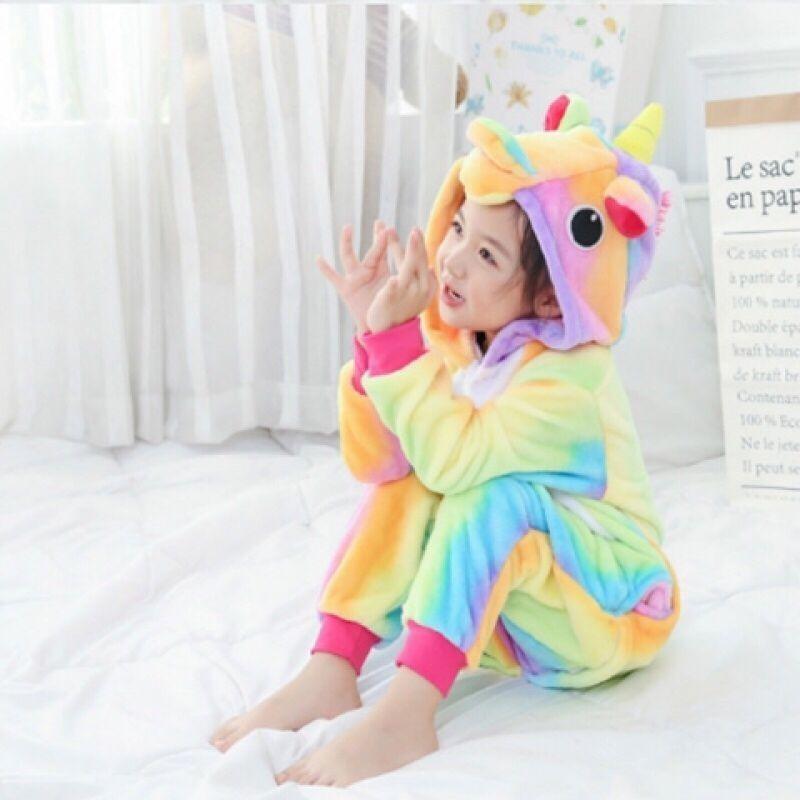 Радужный спальный мешок для девочек, комбинезон, пижама с животными для детей, пижама с единорогами для детей, одежда для косплея в виде мультфильмов
