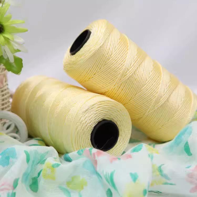Ice Silk Thread Three-Strand Plywood Thread Hand-Woven Hook Bag Hat Car Seat Cushion Cup Cover Hook Slipper Bright Silk Thread