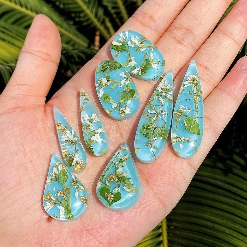 Силиконовая форма для серег-пусет с 41 парной формой, прямоугольная форма-капля для подвесок из УФ-смолы, форма для литья кабошонов для изготовления ювелирных изделий