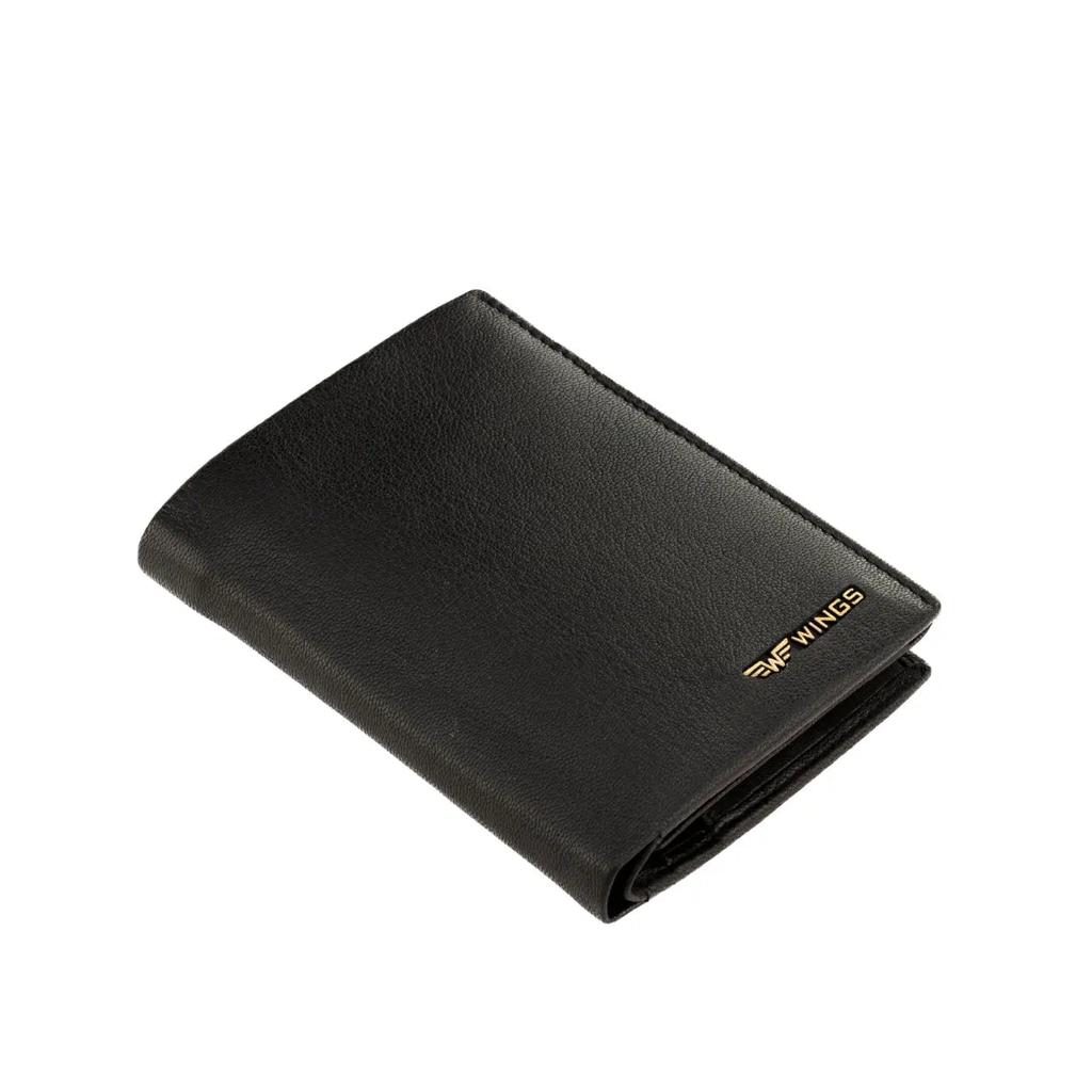 Wings Men' Genuine Leather Wallet Black
