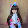 Original Brand Cute 55cm Full Silicone Body Waterproof Simulation Doll Cosplay Unicorn Colored Clothes Reborn Girl Dolls Children Dress Up Figure Toys