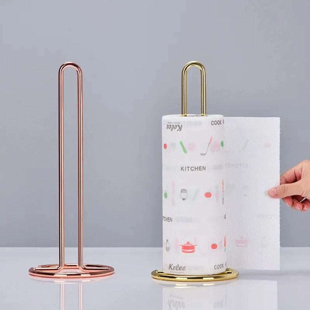 Portable Roll Paper Towel Holder Kitchen Vertical Napkins Rack New Bathroom Tissue Stand
