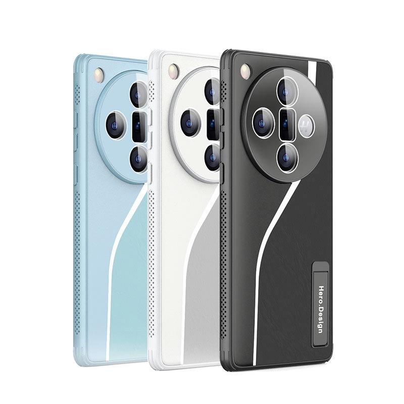 Подходит для OPPO Reno13Pro, чехол для мобильного телефона с кожаным узором, соответствующий цвету Findx8, невидимый кронштейн 12, рассеивание тепла и защита от падения