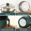Portable 1.5L electric hot pot, 600W, with stainless steel steamer, for quickly cooking pasta Green