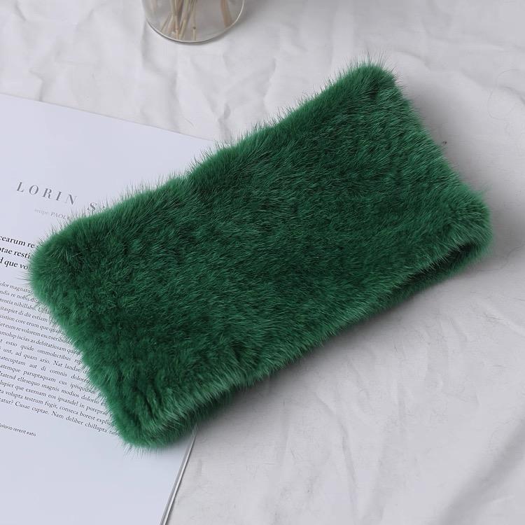 Elegant Women's Hand Knitted Rabbit Fur Breathable Animal Print Scarf Braided Collar Headband Short Winter Warm Snood Elastic