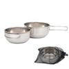 2Pcs/Set 500ml/650ml Camping Folding Bowl Stackable Anti Rust Stainless Steel Camping Bowl