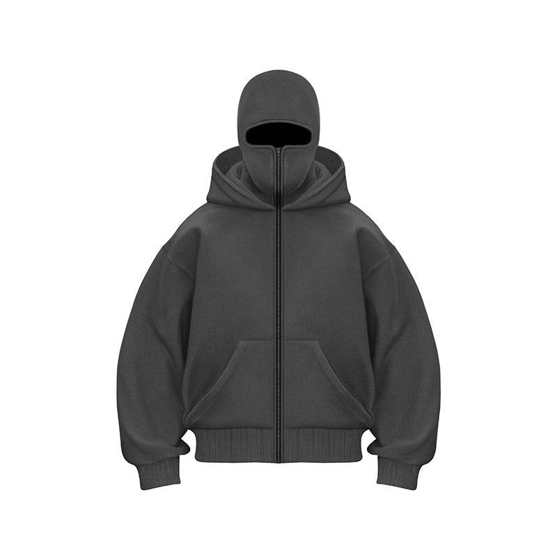 2026 foreign trade light board hooded men's sweater zipper jacket double hat men's and women's spring, autumn and winter tops men's