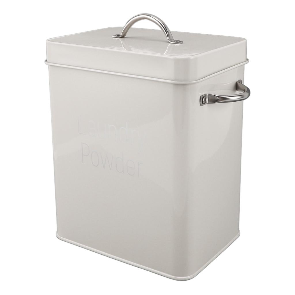 Металлический контейнер для прачечной с двойными боковыми ручками и крышкой-ложкой, контейнер для стирального порошка в стиле фермерского дома для стирки