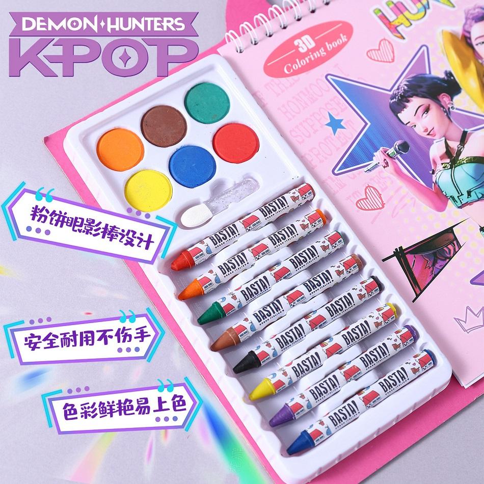 K-pop Истребители демонов Обводка Рисунок Аниме Мультфильм Рисунок линией Детский эскиз Книжка-раскраска Детские праздничные подарки