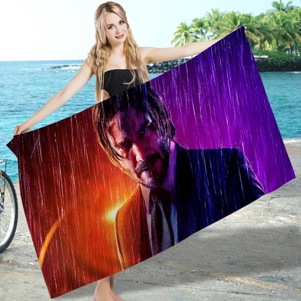 Classic J-john Movie W-wick Big Microfiber Beach Towels Quick Dry Towel Sand Beach Towels Pool Towel for Travel Swim Pool Yoga