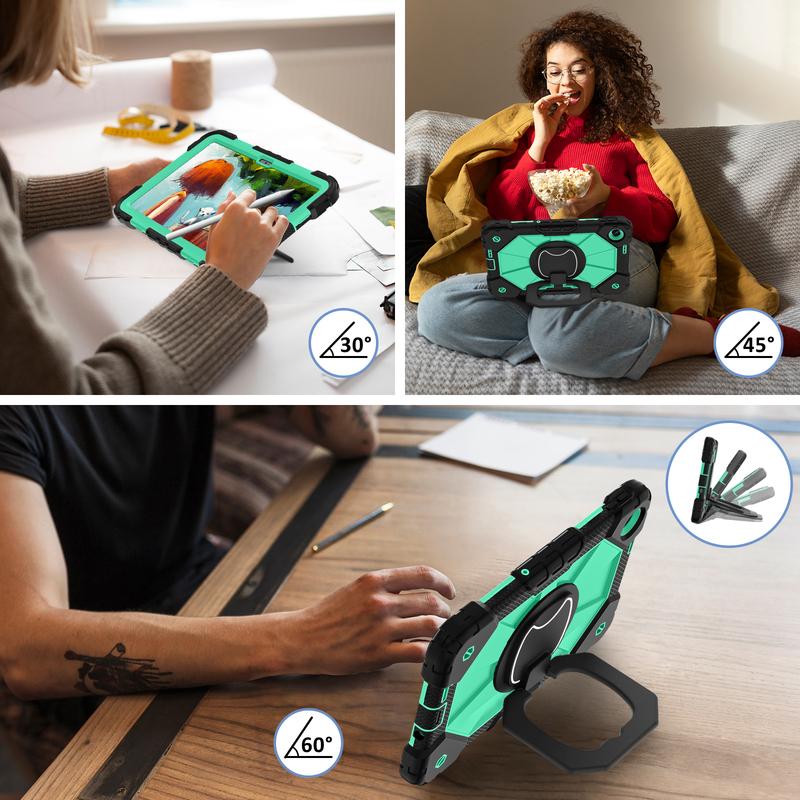 Прочный бронированный чехол для Xiaomi Poco C Pad X11 7pro 8pro Redmi Pad 2pro 12.1" SE 8.7" 9.7"11" Поворотная на 360° подставка Детский чехол для планшета С ремешком на плечо
