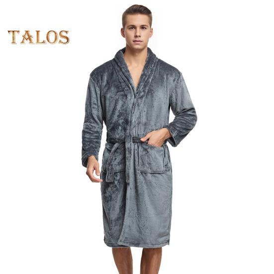 Ночная рубашка из фланели с карманами, длинными рукавами, шнуровкой, открытым спереди, длиной до колена, мужской халат для отдыха, одежда для сна