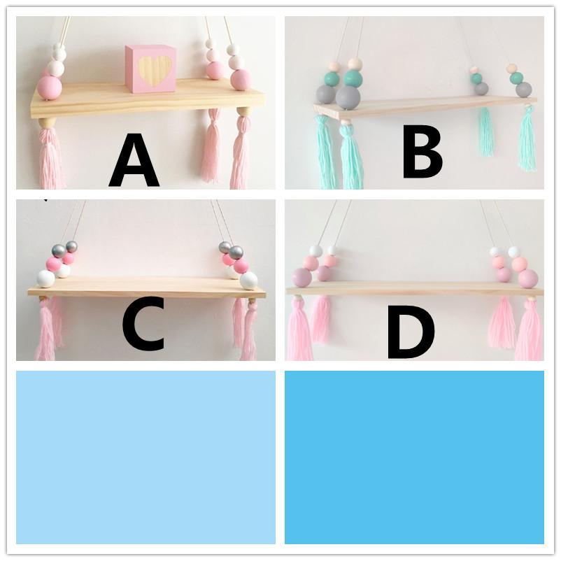 Полка для хранения в скандинавском стиле, деревянная доска, настенные украшения, подвеска с кисточками и бусинами для украшения детской комнаты, реквизит для фотосессии