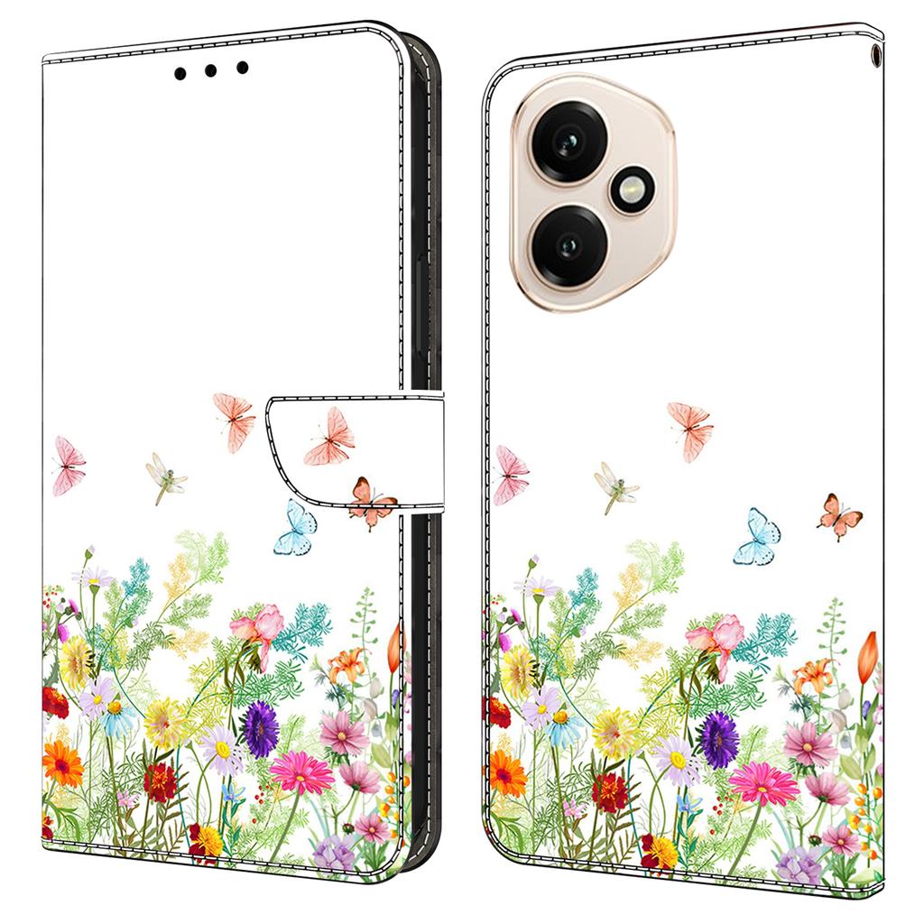 Для Honor 400 5G (Глобальный) Кожаный чехол с принтом, кошелек-подставка, откидная крышка для телефона