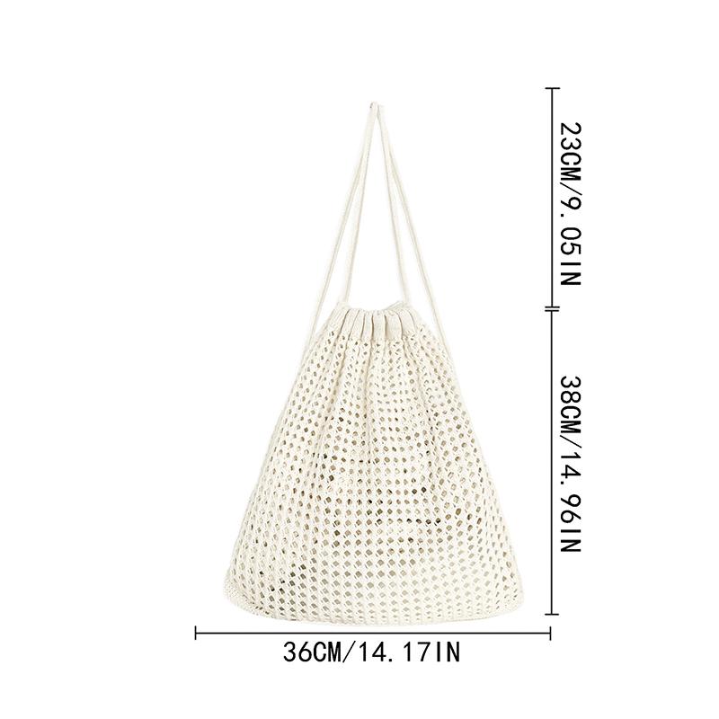 Yogodlns Модная однотонная вязаная крючком сумка на плечо с цветочным декором, плетеная женская пляжная праздничная сумка-ведро с выемкой, большая вместимость, рюкзак