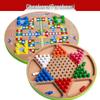 Wooden Educational Toys for Children: Multifunctional Checkers and Ludo Game Board