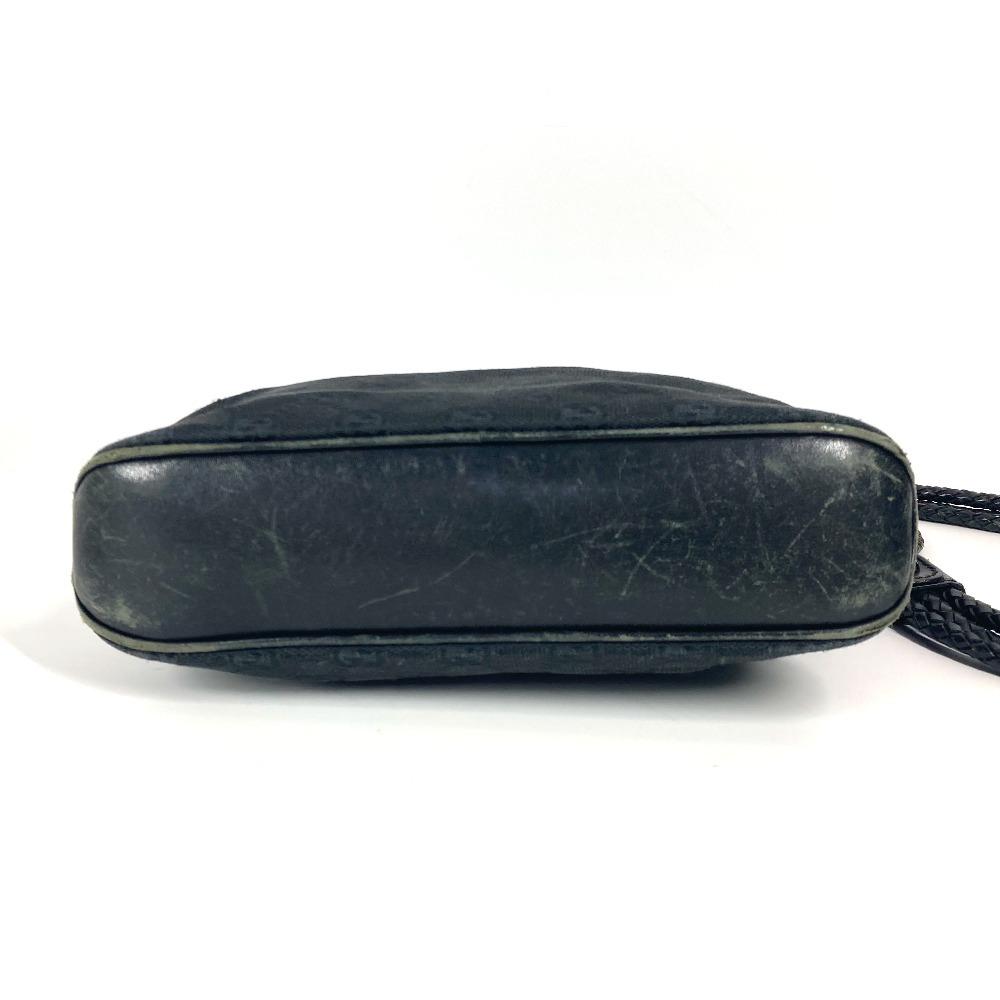 GUCCI 109106 GG logo Bag Crossbody Shoulder Bag GGCanvas/Leather Black